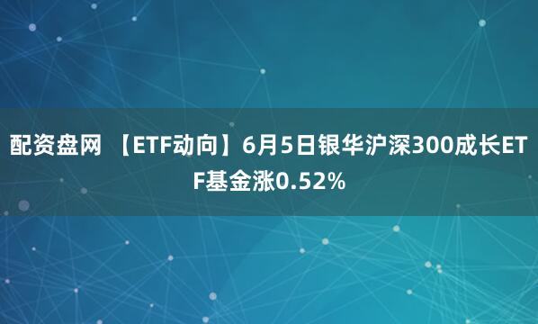 配资盘网 【ETF动向】6月5日银华沪深300成长ETF基金涨0.52%